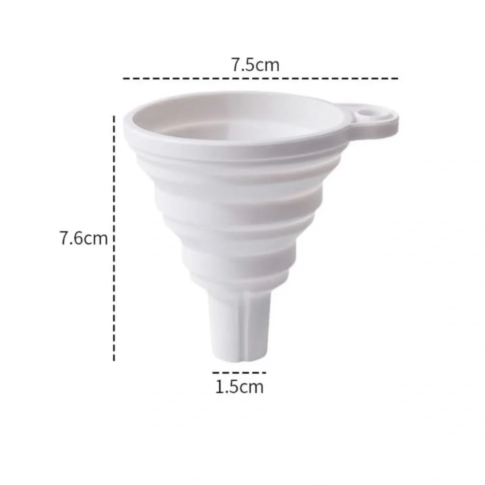 💞 New Flexible & Collapsible White Silicone Kitchen Funnel